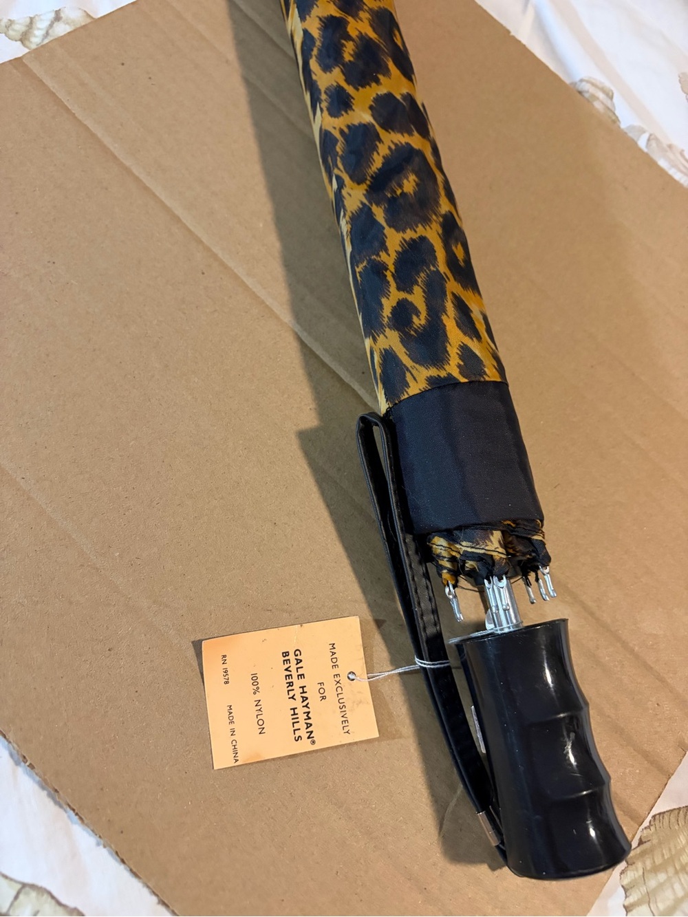Vintage Gale Hayman Beverly Hills “The Leopard Umbrella” brand new